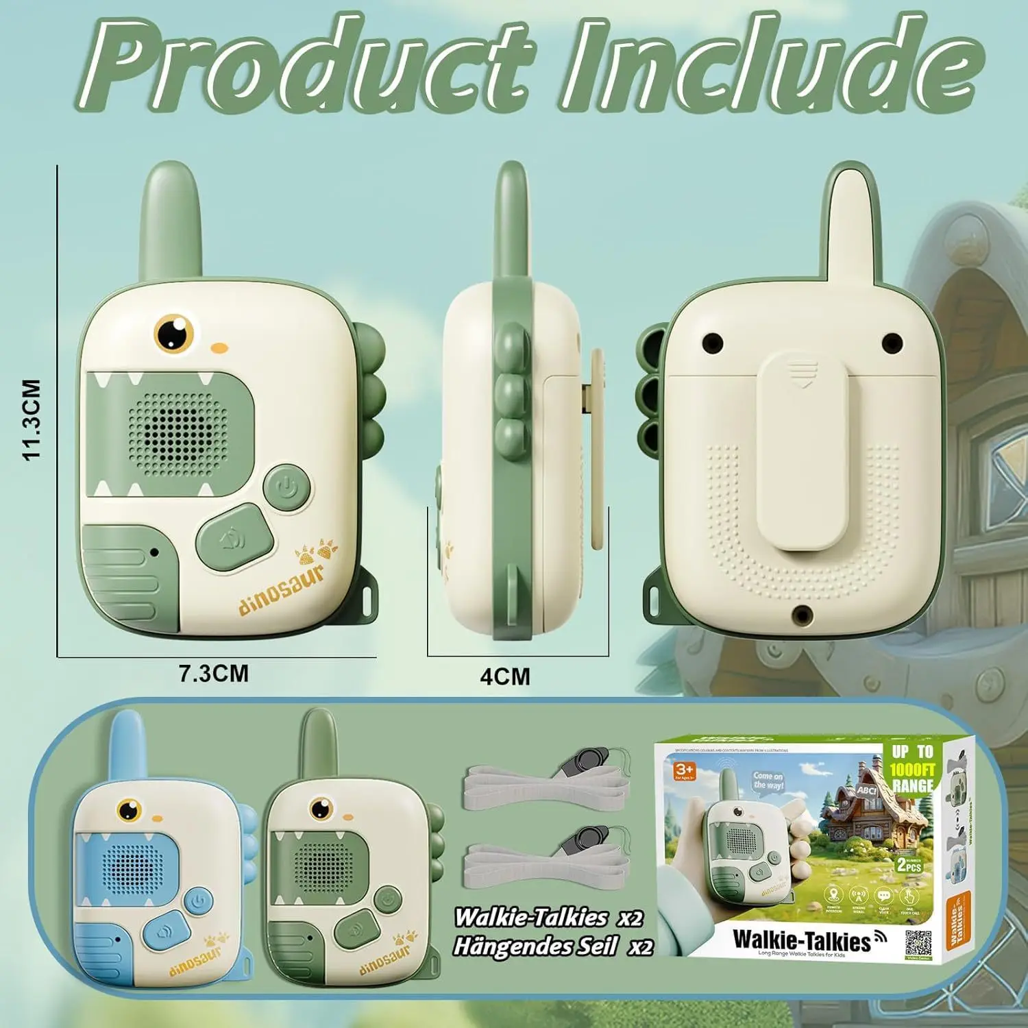 Dinosauro Walkie-talkie Cercapersone elettronico con trasmissione wireless a lunga distanza Giocattolo interattivo per esterni Regali di compleanno di Natale per bambini