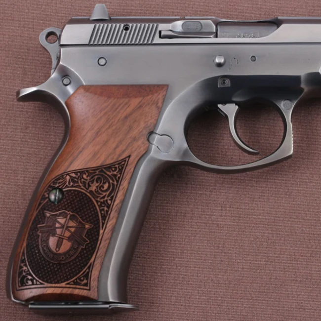 Merek KSD CZ 75, 75B, 75BD, 85 KADET SHADOW1 Kompatibel dengan Pegangan Walnut