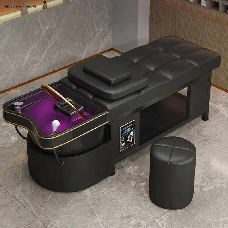 new Ceramic basin shampoo bed for barber shops Beauty salon massage bed constant temperature water circulation and fumigation.