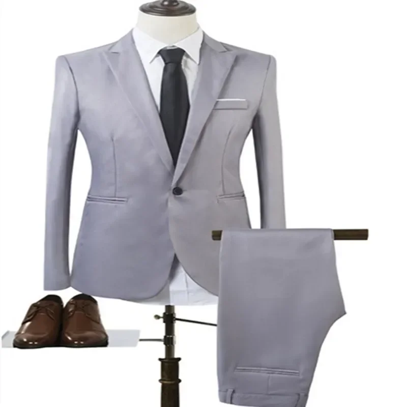 Jaqueta Formal de Negócios Casual Coreano, Slim Fit, Melhor Vestido De Noiva Do Noivo Do Homem, Terno Não-Ferro, B288-Korean