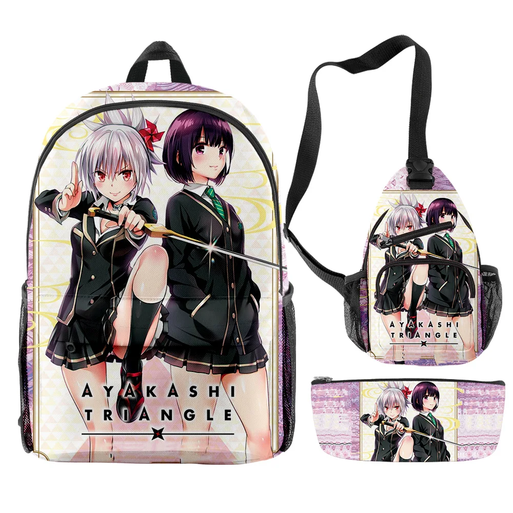 

Ayakashi Triangle Anime Backpacks 3 Pieces Sets Zipper Daypack 2023 New Japan Manga Traval Bag Student School Bag