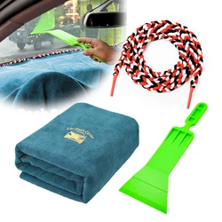 FOSHIO Windshield Dashboard Protective Cover Microfiber Strong Water Absorptive Soak Tint Rope Car Wash Drying Towel Clean Tool