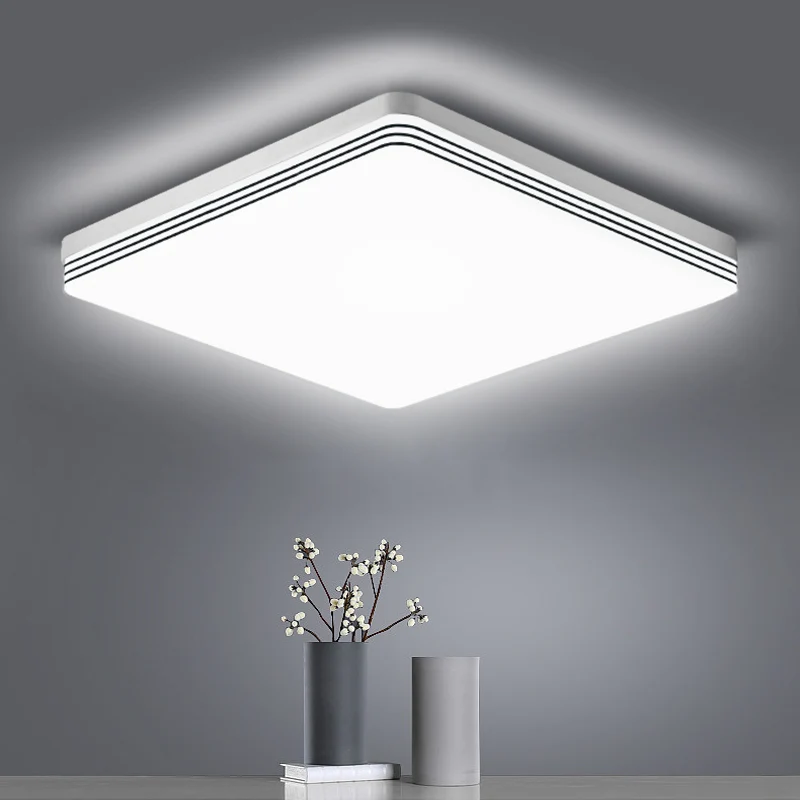 Nowoczesna lampa sufitowa Led 48W 36W 24W kwadratowe/okrągłe lampy sufitowe 220V 110V Panel oświetleniowy do sypialni kuchnia salon oświetlenie