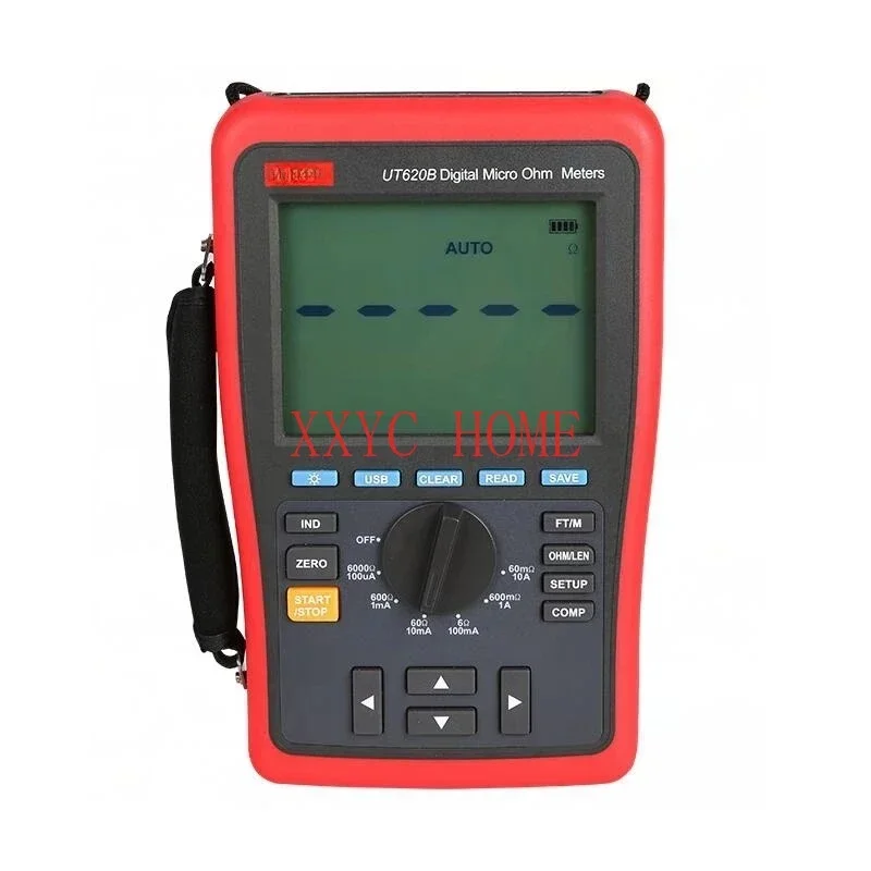 UT620B DC Low Resistance Tester Digital Micro Ohm Meters Manual Range LCD 60000 Counts Display High/Low limit Alarm USB