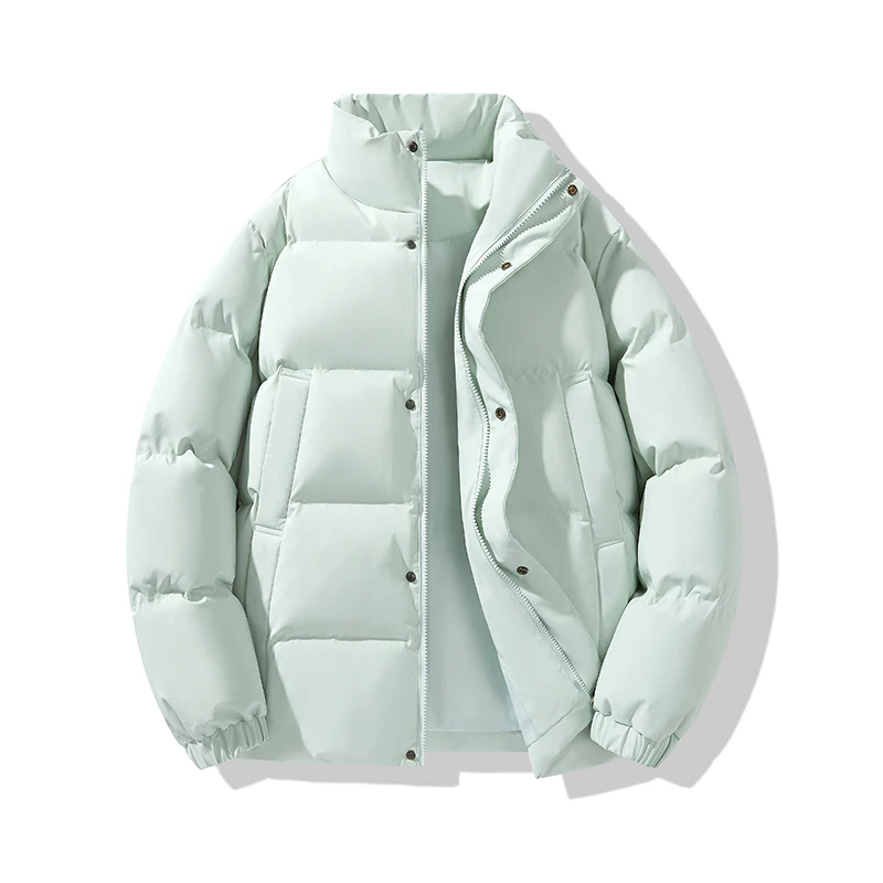 

Новые мужские парки высокого качества, ветрозащитные толстые куртки с воротником-стойкой, свободная модная теплая парка, верхняя одежда, мужское однотонное шикарное повседневное пальто