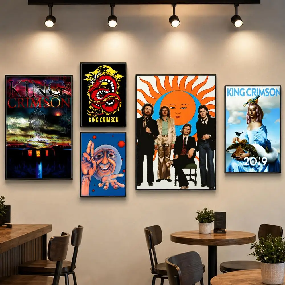 Music Popular Historic King Crimson Poster PP Paper Wall Art for Living Rooms Bars Cafes Stylish Home Decor Gift