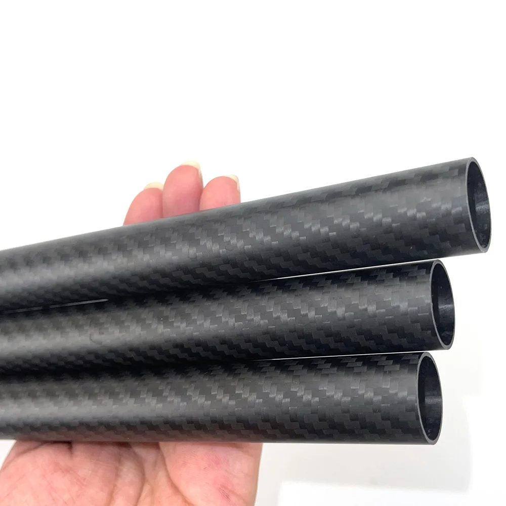 1/ 2Pcs 3K Pure Carbon Fiber Tube Length 0.5M Twill Matte Composite Hardness DIY Japan Material Pipe for RC Airplane Drone Parts