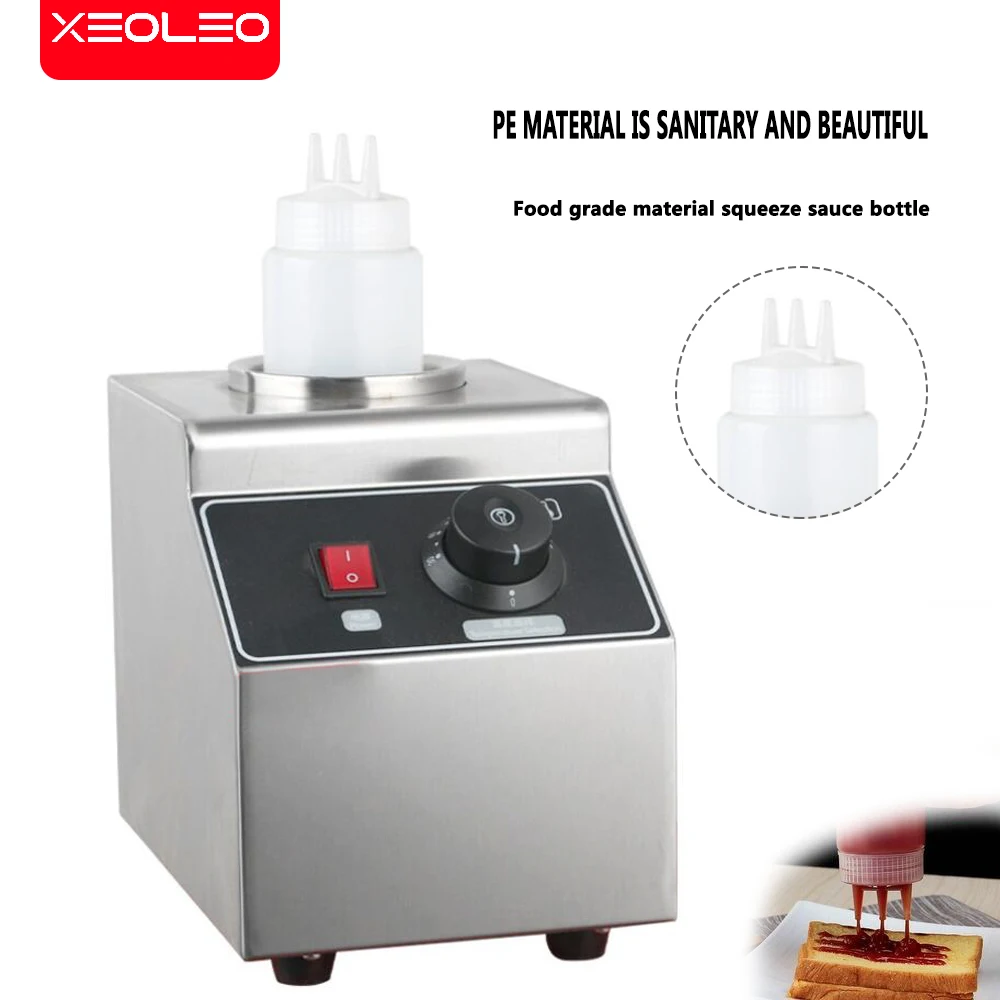 XEOLEO 80W Single Sauce Warmer Electric Chocolate Warmer Machine  Sauce Bottle Warmer Stainless Steel Jam Thermos