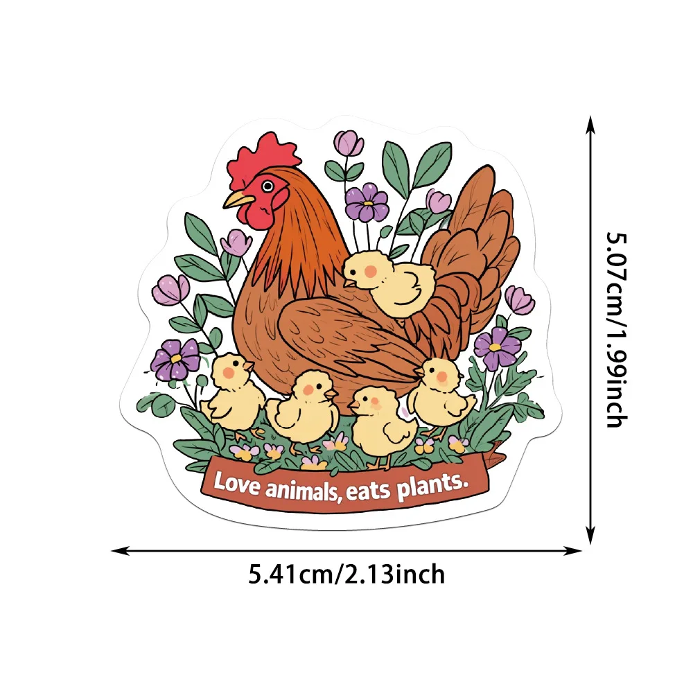 10/30/50 pz simpatico cartone animato animale pollo adesivi impermeabili decalcomania Laptop moto bagagli Snowboard frigorifero auto Pegatinas