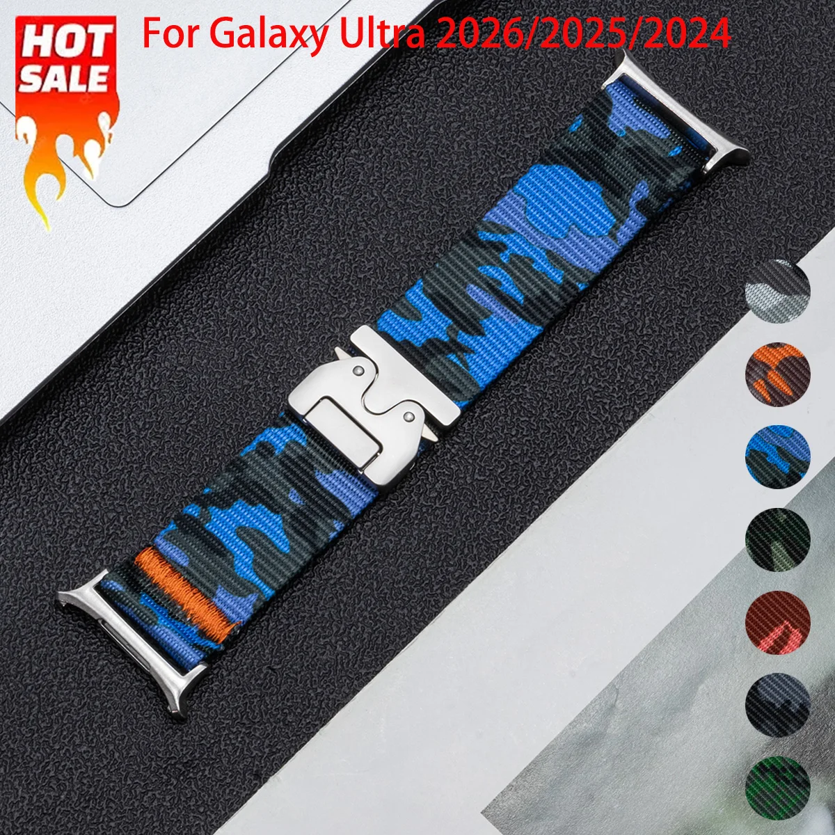 Tactical Nylon Strap For Samsung Galaxy Watch Ultra2 2026/2025 Sport Strap Parachute Buckle Bracelet For Galaxy Ultra 47mm Band