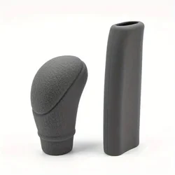 2pcs Car Auto Universal Silicone Shift Gear Head Knob Cover Handbrake Hand Brake Covers Sleeve Case Skin Protector Car Styling C
