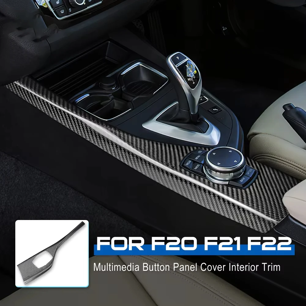 Carbon Fiber iDrive Control Knob Panel Frame Trim for BMW 1 Series 2 Series F20 F21 F22 RHD Center Console Sticker Cover