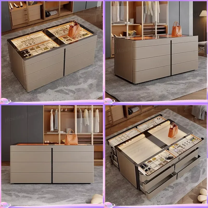 Modern Shoe Cabinet with LED Lights Multi Layer Storage Rack for Beauty Cosmetics Nail Products Display Case Home Organizer