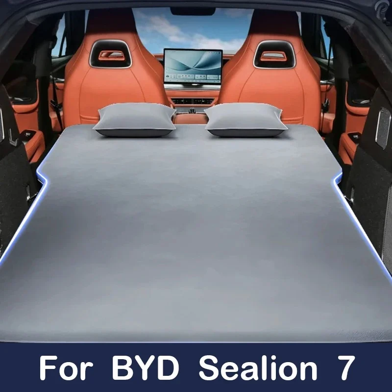 Car Travel Bed For BYD Sealion 7 Inflatable Air Mattress with Air Pump Self-driving Tour Bed SUV Outdoor Camping Sleeping Mat