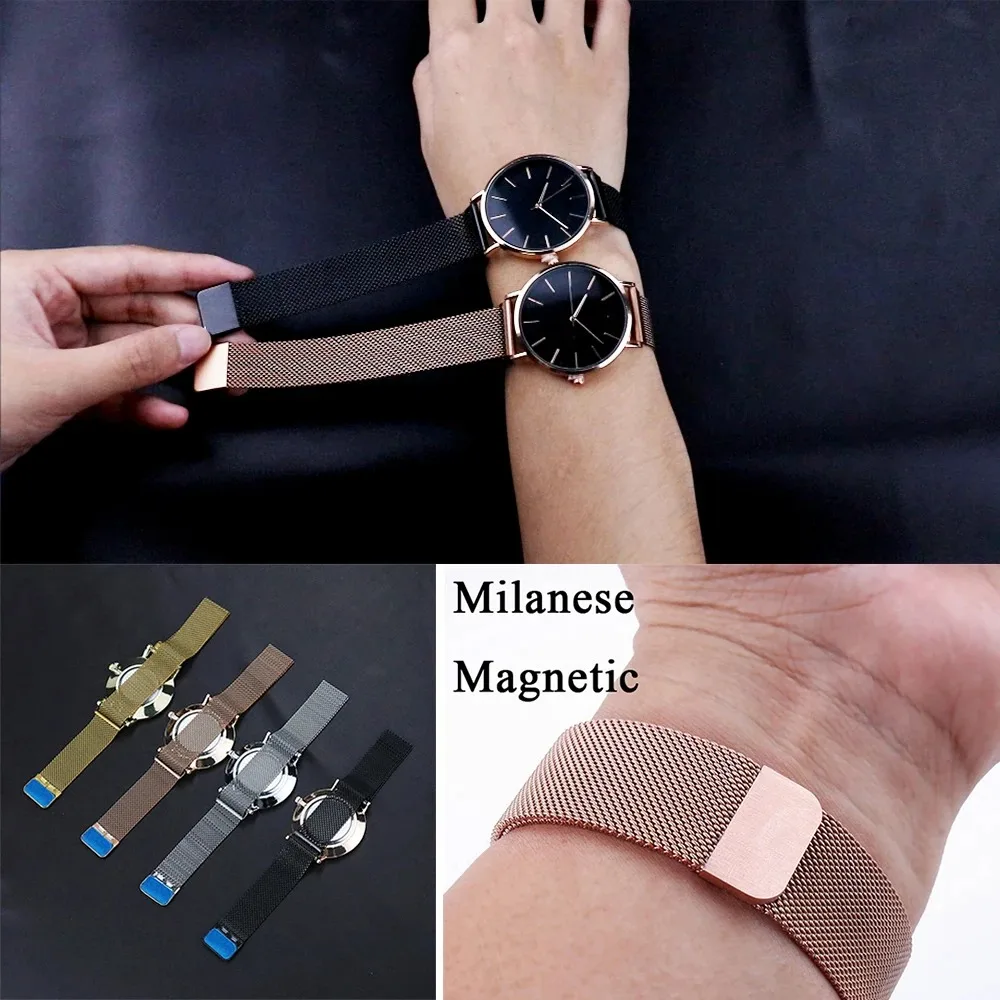 Hot Selling No Logo Simple Thin Minimalist Wristwatch for Men and Women Casual Unisex Watch for Boy and Girl Magnetic Watch