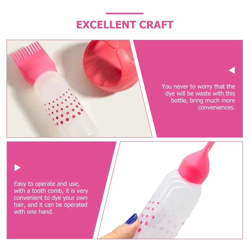 3pcs Bottle Root Comb Applicator With Scale For Hair Coloring Dyeing Oiling Easy Squeeze One Hand Use Hair Coloring - Image 3
