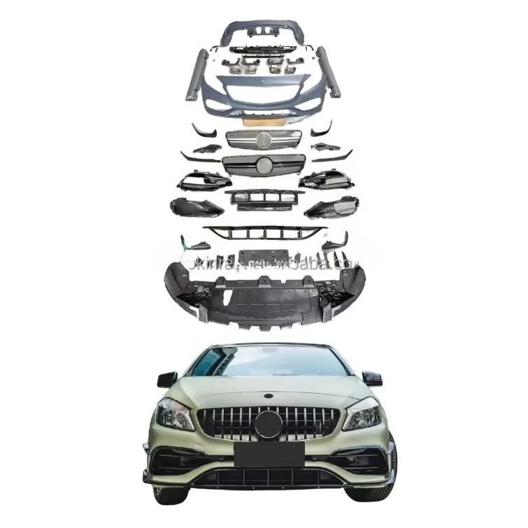 

Factory Sale for A-Class W176 2013-2018 New Upgrade A45 Bodykit Car Bumper Grille Side Skirt in PP Material