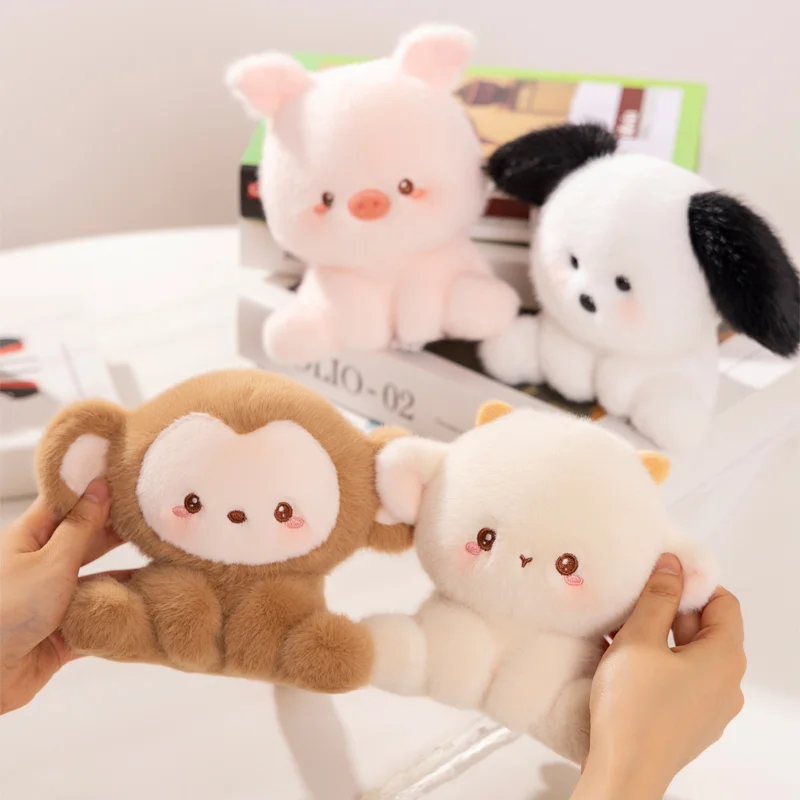 Pre-sale May 2025 plush toys 14cm desk accompany animal piggy monkey cat axolotl dog rabbit dolls birthday gifts ornaments