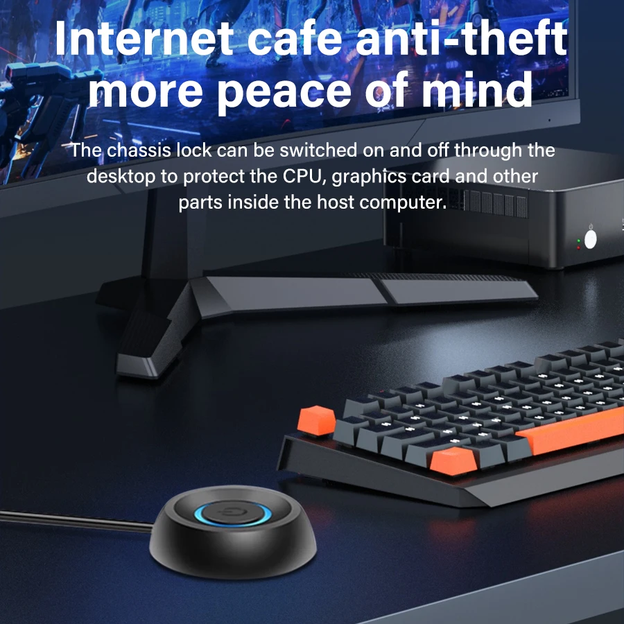 Computer Desktop Switch 1.8M Led Lights PC Motherboard External Start Power On/Off Button Extension Cable For Home Office