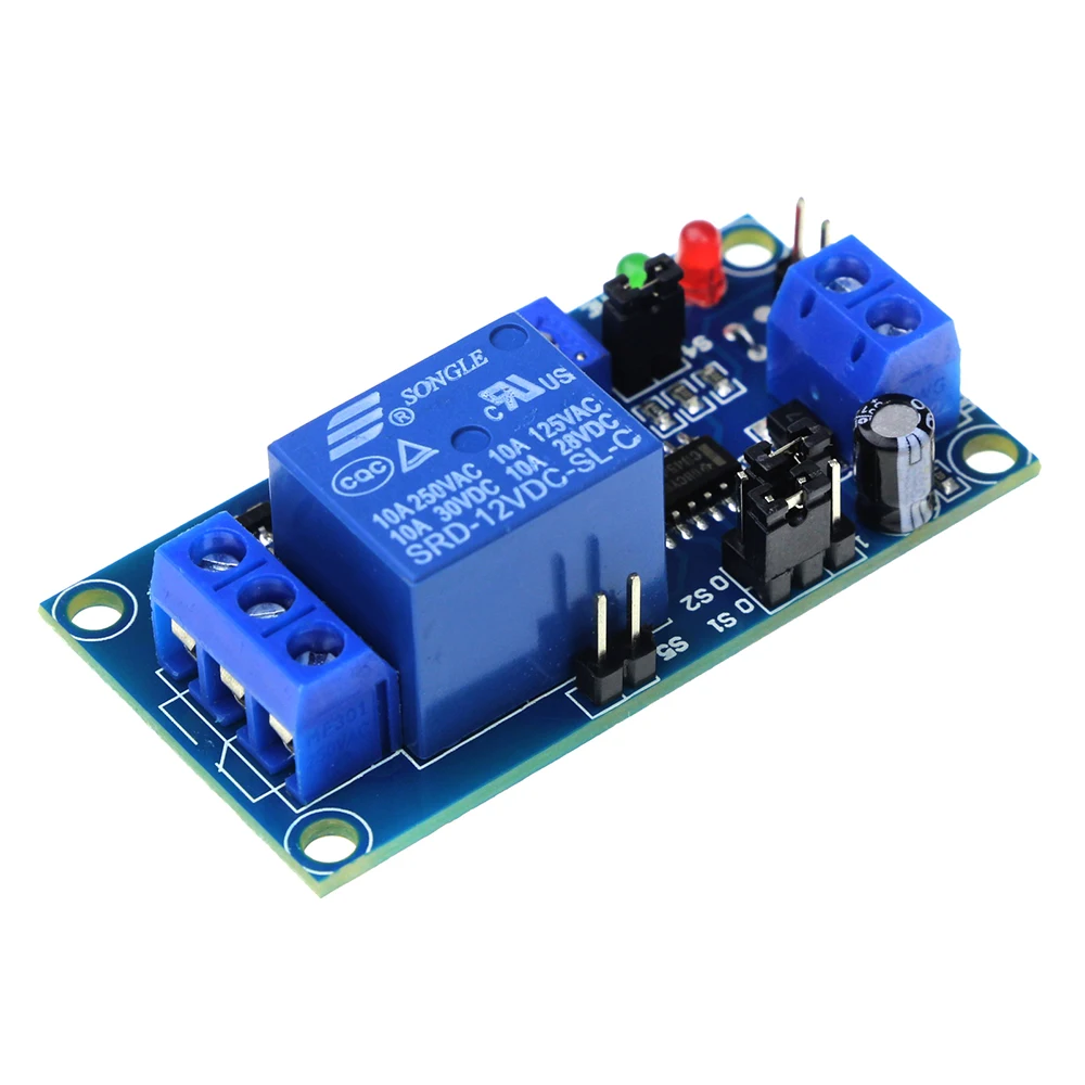 DC 12V Time Relay Module Normal Open Time Delay Relay Timing Timer Relay Control Switch Adjustable Potentiometer LED Indicator