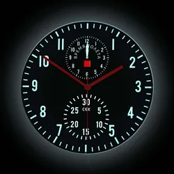 Aircraft LED Neon Sign Wall Clock For Man Cave Bedroom Aviation Pilots Home Decor Airplane Flight Instrument Luminous Wall Clock