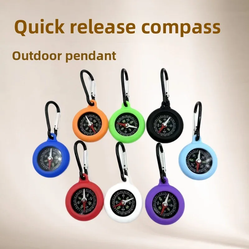 

New Silicone Clip Compass Mountaineering Hook Quick-Release Compass for Outdoor Use