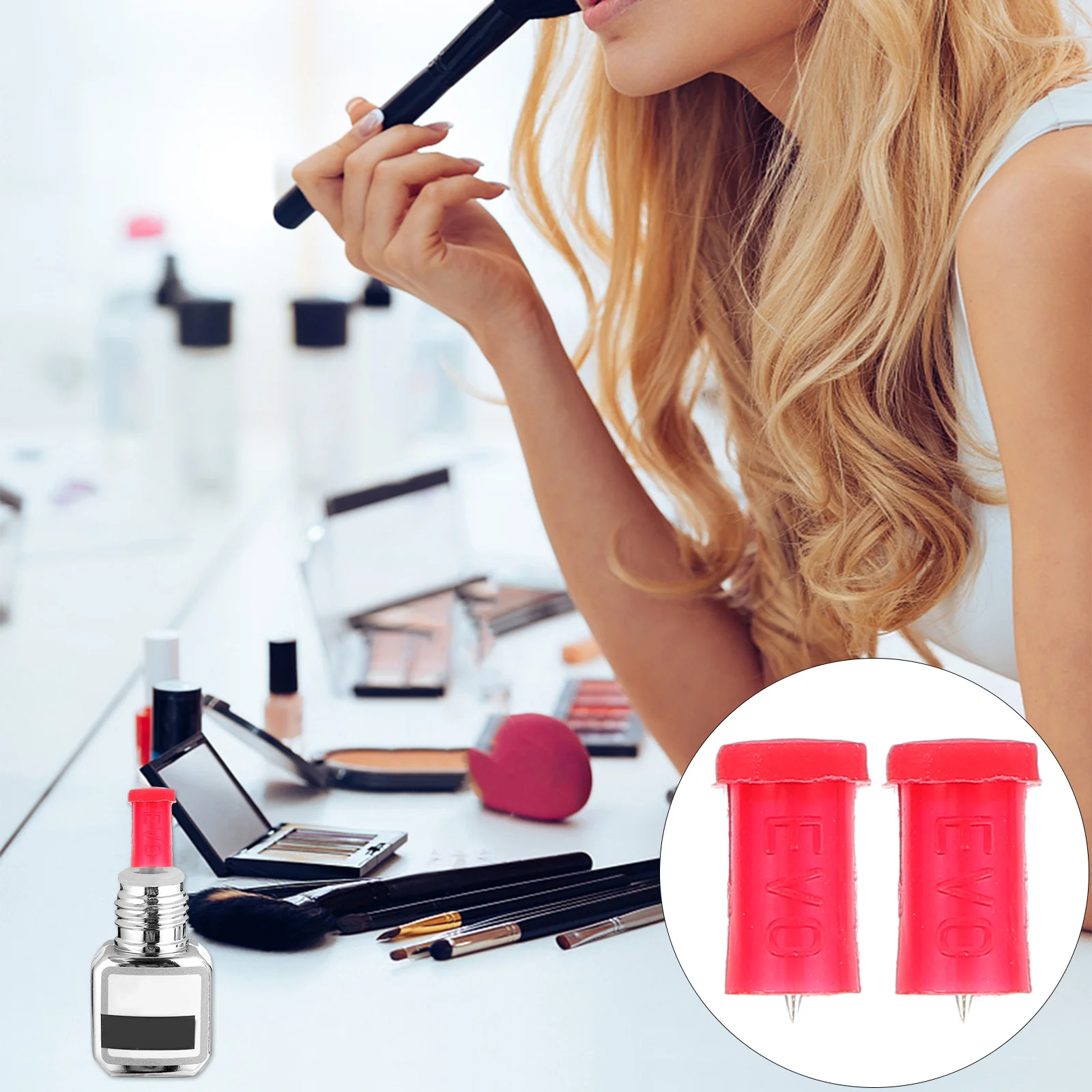 40 قطعة رمش الغراء زجاجة الإبر مكافحة حجب استبدال قبعات ل انسداد الفم إصلاح العالمي لاش تمديد أداة الغراء #4