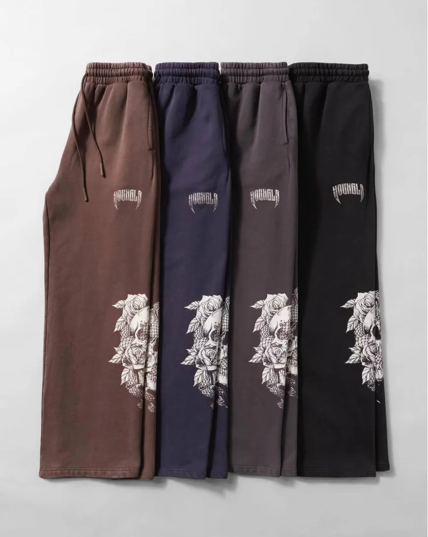 Pantalones de chándal de calle de marca de moda americana joven, pantalones holgados de pierna recta con estampado informal para correr, fitness, 2024