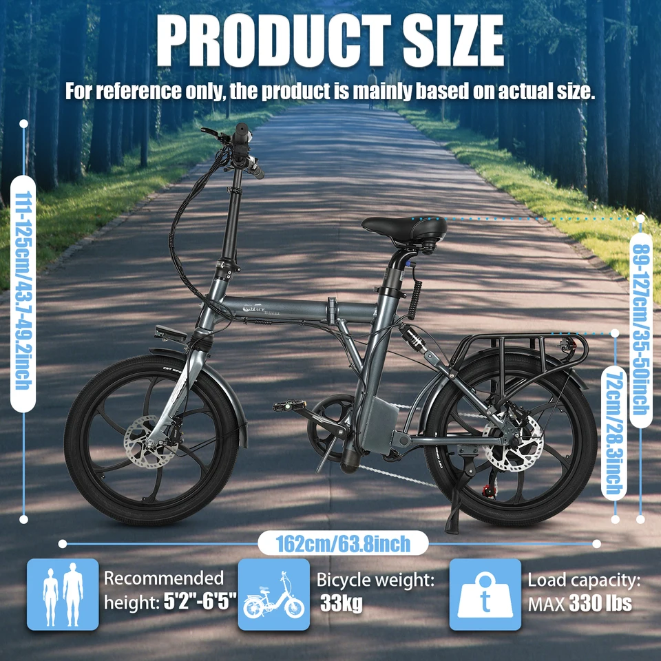 Cmacewheel 36V 12Ah Electric Bike Throttle Foldable 350W Motor Adult Ebike Urban Commuter for Man And Woman image 3