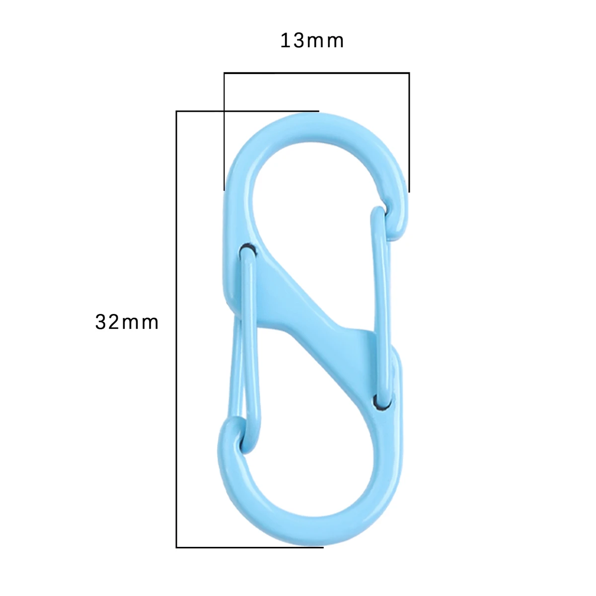 13x32 mm, legering slotclip sleutelhanger, spuitverf, S-vormige legering hangende gesp voor buiten kamperen wandelen reizen, 4/10 stuks