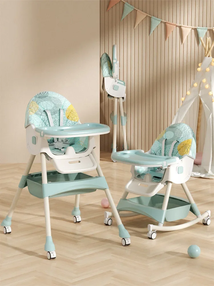 Can Sit and Lie Down Upgraded Baby Dining Chair with Foot Pedal, Convenient Dining Table and Chair for Babies To Eat