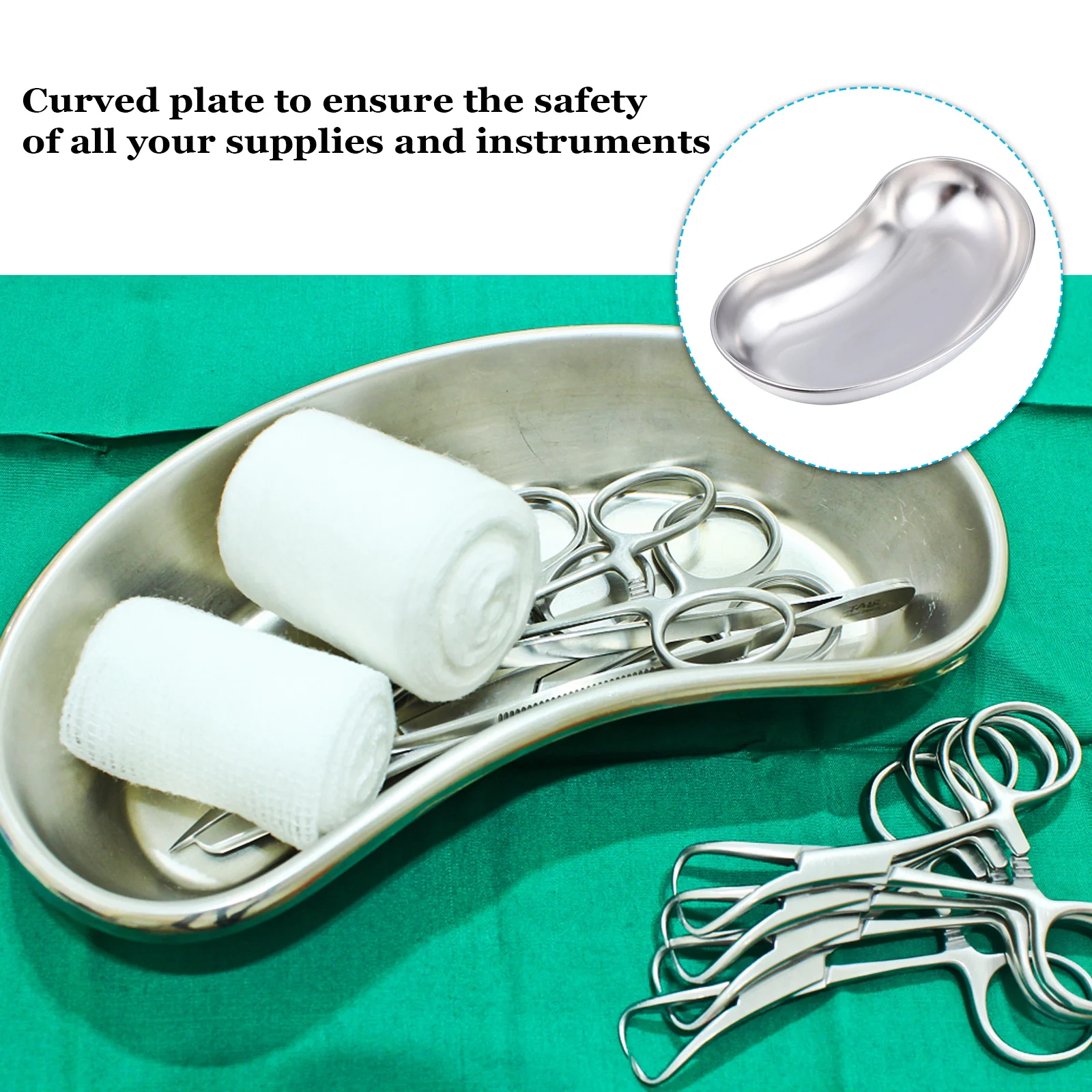 

Medical Waist Plate Tray Laboratory Equipment Experiment Stainless Steel Trays Instrument Hand Tool Container Surgical