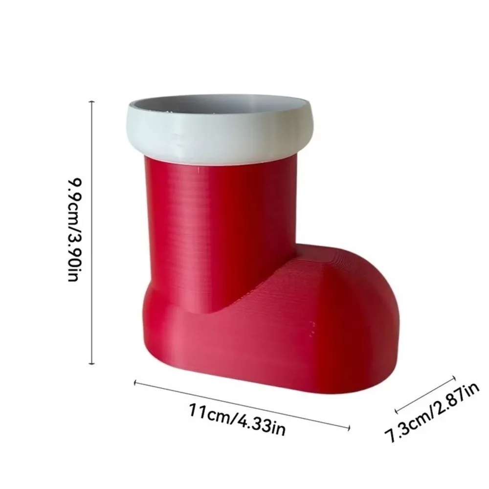 3D Printing Christmas Boots Pencil Holder Fork Storage PLA Brush Pot Broken-resistant Desktop Decor Pen Container