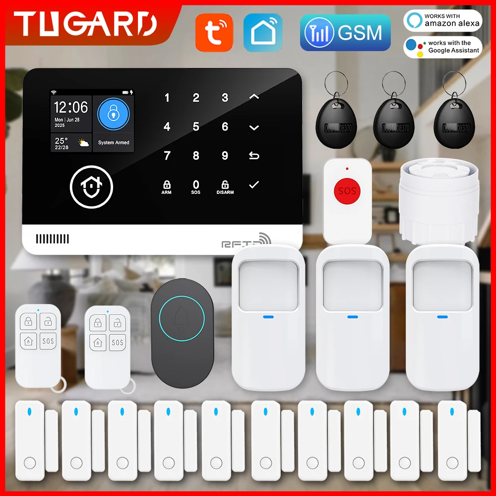 Security Alarm Host Kit - Reliable Wireless Home Protection System, Easy Setup, No Fees, Tuya App Control