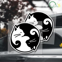 Cat Yin Yang Vinyl Decal Car Sticker Waterproof Car Decoration Body Bumper Rear Window Laptop Sticker