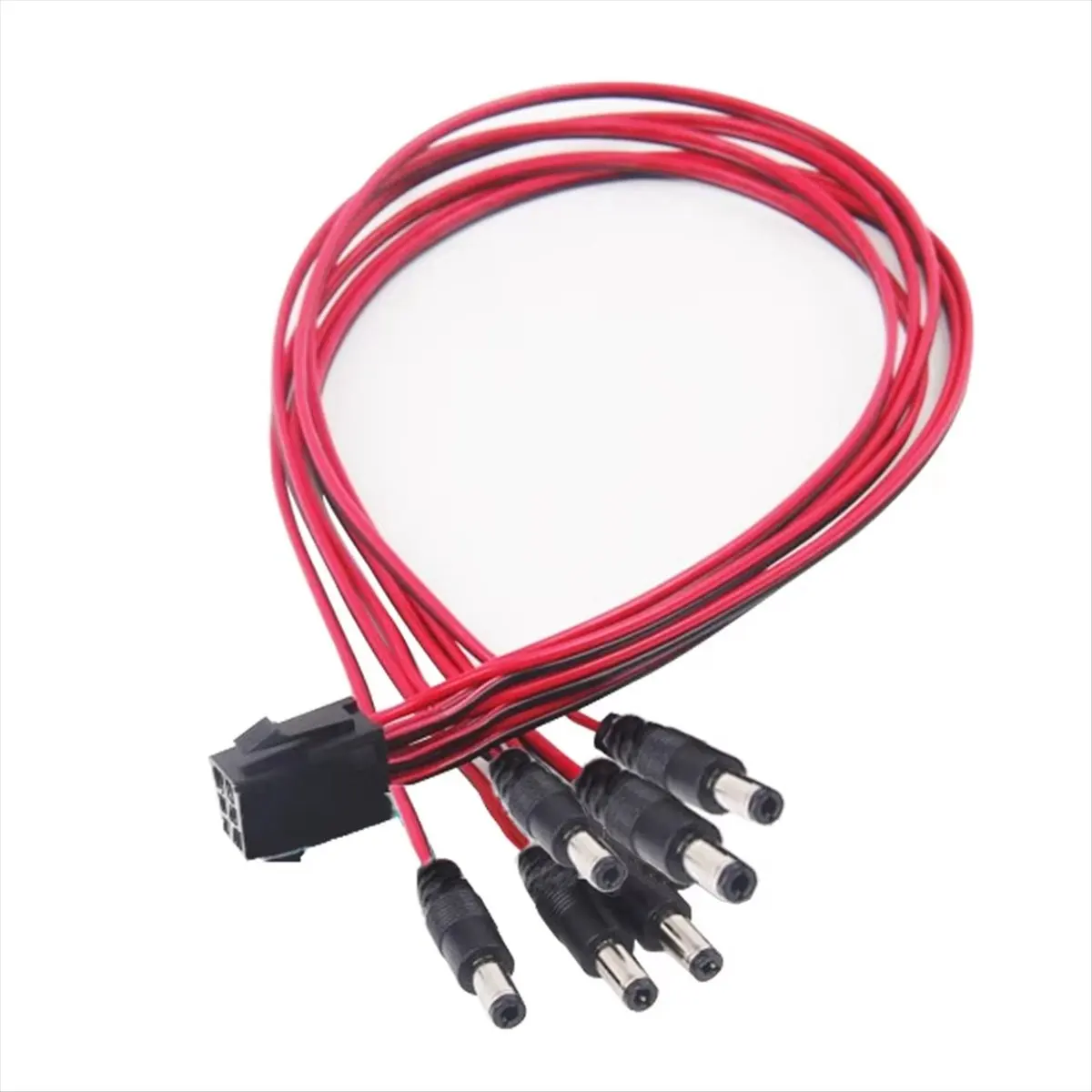 (A32M) ATX Graphics Card PCI-E 6Pin Female to 6 Ports DC 5.5X2.5mm Male Plugs 12V Power Cable
