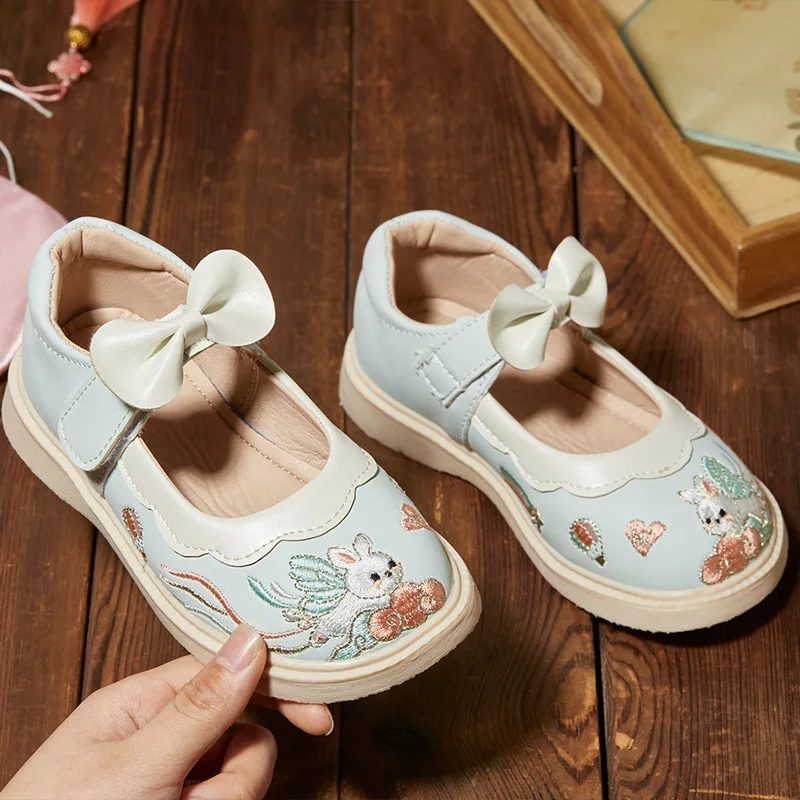 Zapatos Niña Ethnic Girl Shoe 2023 Autumn New Cute Princess Shoe Embroidered Kid Shoe Dance Shoe Single Shoe Mary Jane Shoeтуфли