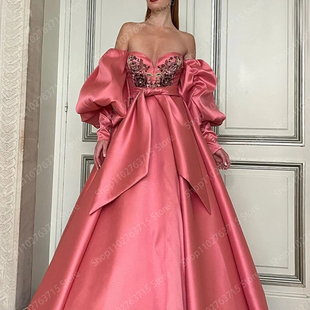 Elegant Long Evening Dresses for Women Satin Sweetheart Floor-Length A-Line Prom Party Wedding Gala Special Events Dress 2024