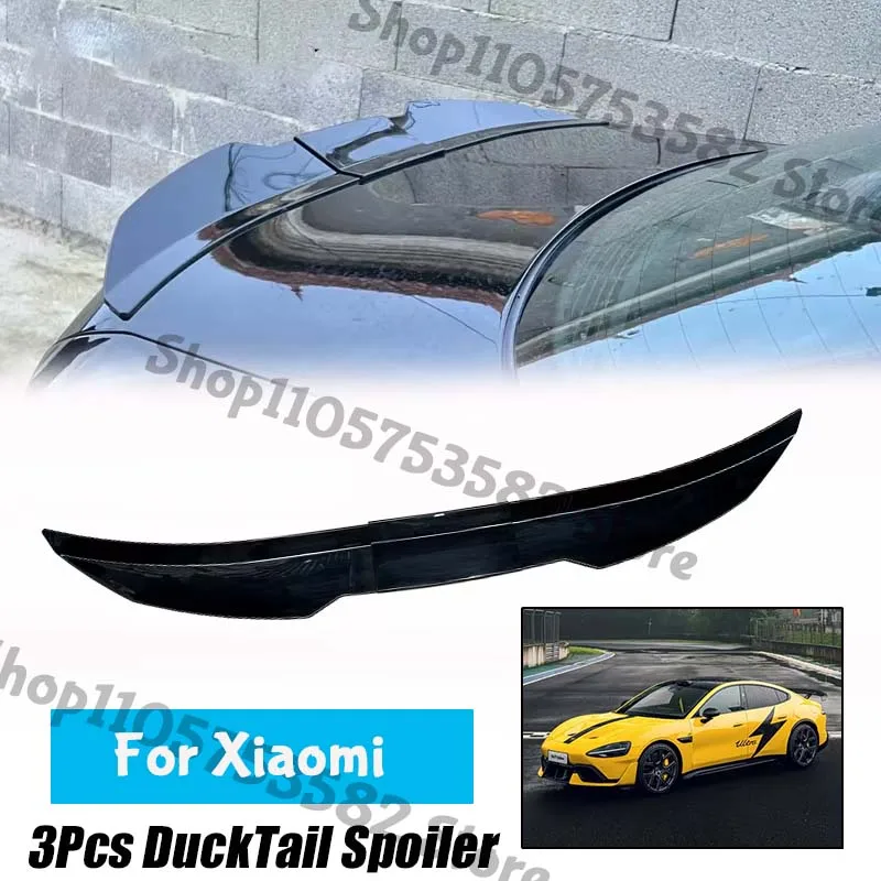 3Pcs Ducktail High Kick Trunk Spoiler For Xiaomi Universal Rear Boot Wing For Multi Models Car