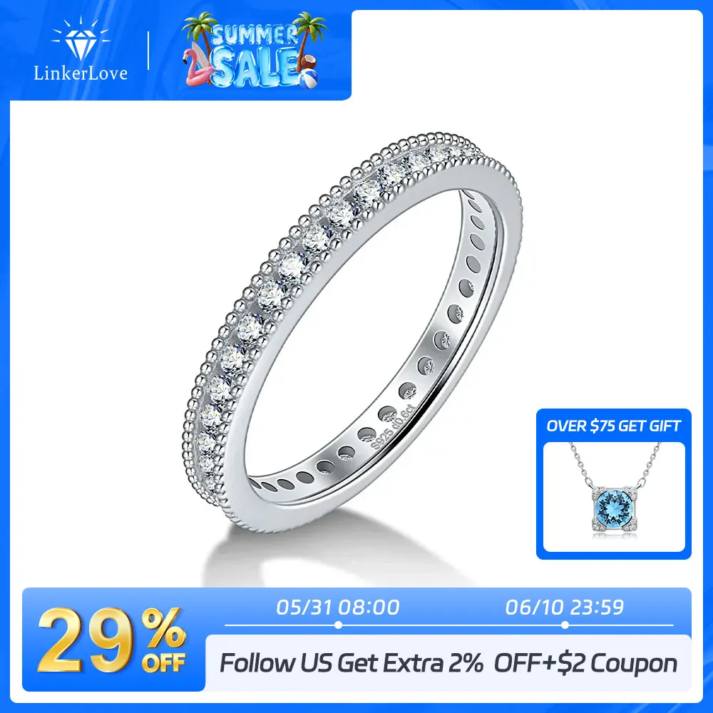 Moissanite Ring for Women Dating Couple Promise Rings 925 Sterling Silver D VVS1 Sparkling Eternity Wedding Bands Fine Jewelry