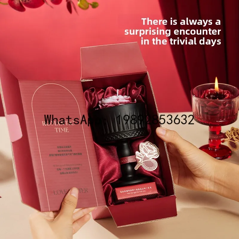 

LZ Candle Holder Scented Candle Gift Box for Home Bedroom Long-lasting Diffuser Wedding Souvenir Gift for Girls