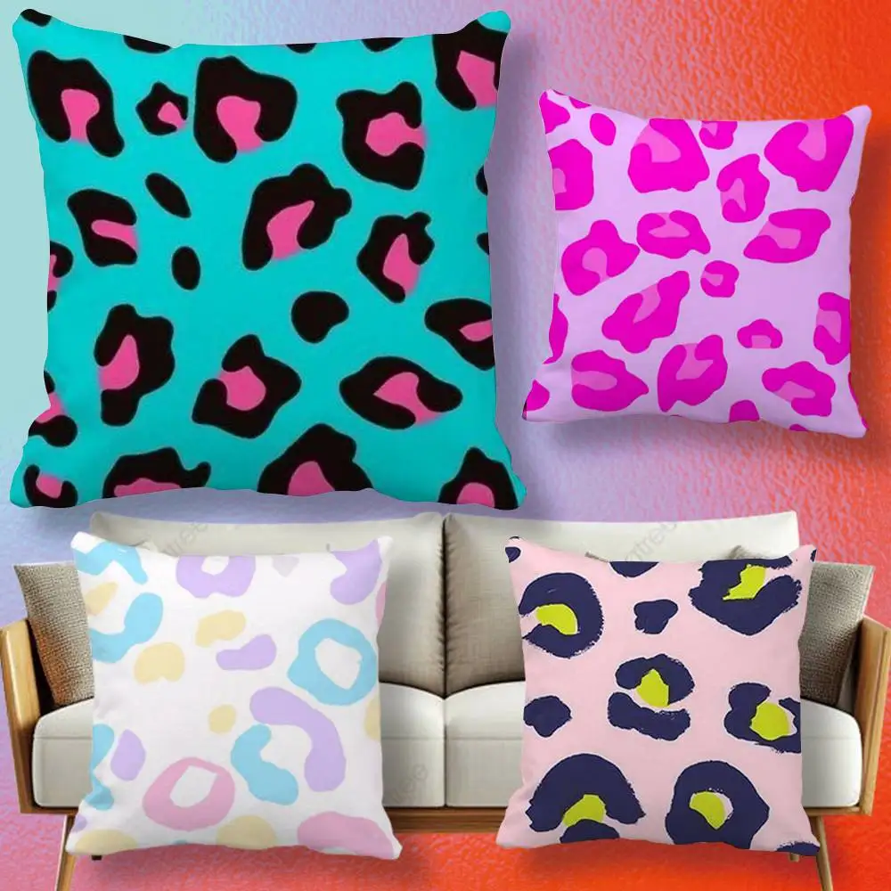 Colorful Leopard Blink Diamond Bowknot Lustre Lining  Pillow cover gift High definition  printing,Surprise  pattern Household.