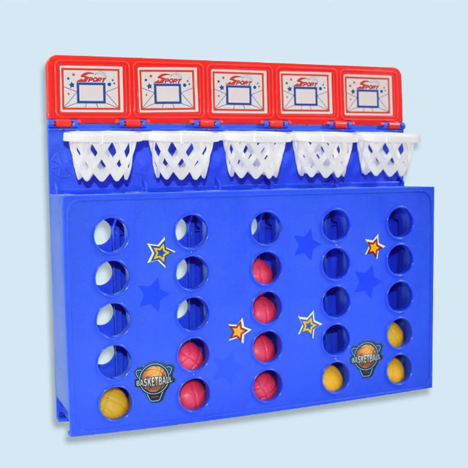Bouncing Off Party Game Tabletop 4 in a Row Basketball Toy for Kids Educational Memory Training Portable Family Fun