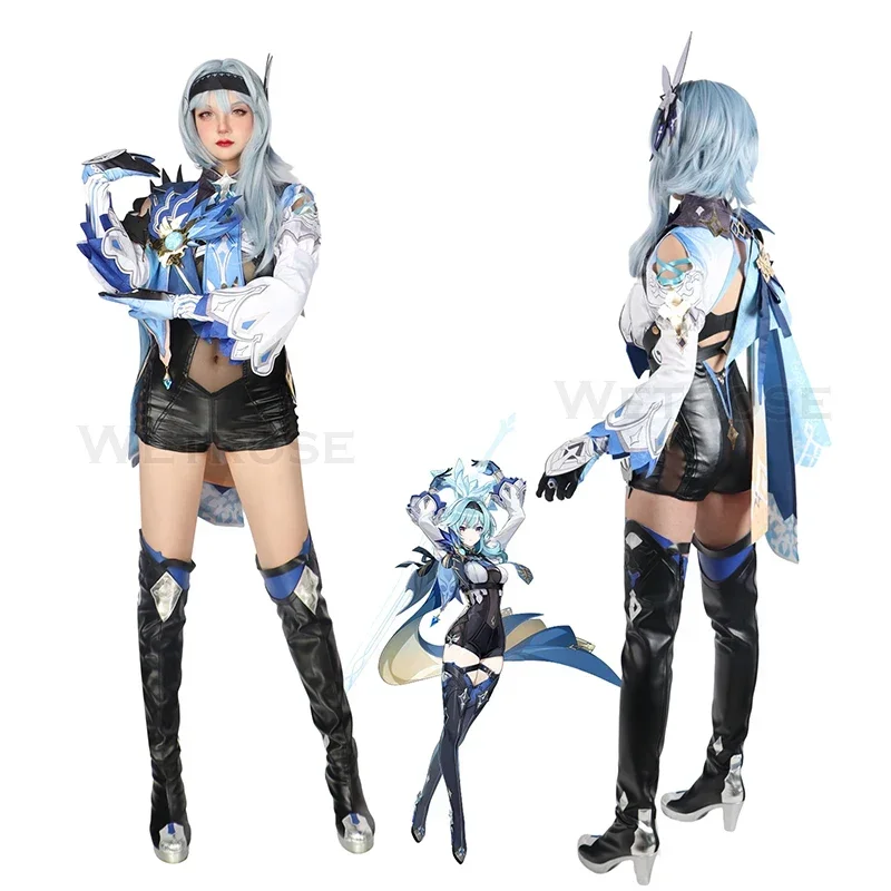 【WetroseONIn Stock Eula Cosplay Costume Genshin Impact Lawrence Euruaroorensu Эола Eola Full Set Game Party Halloween