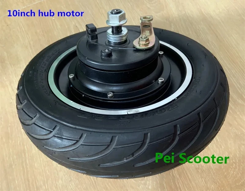 

10 inch double axles brushless gearless dc hub motor wheel for scooter with drum brake phub-10bm