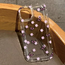 Cute Cartoon Butterfly Case For Xiaomi Redmi Note 13 12 Pro Plus 12 Turbo 5G 11 10 11S 10S 9 9S Pro Soft Clear Air Cushion Cover