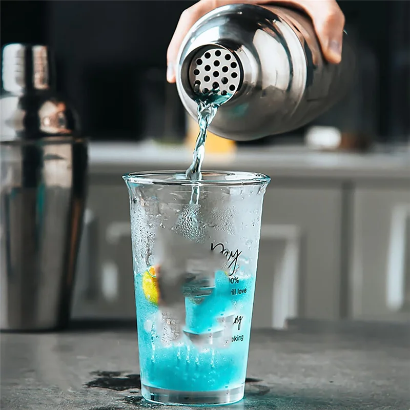 ABFU-Kit de barbero, juego de coctelera, juego de barra de acero inoxidable, colador de coctelera de 24Oz, Jigger, cuchara mezcladora, boquilla para verter