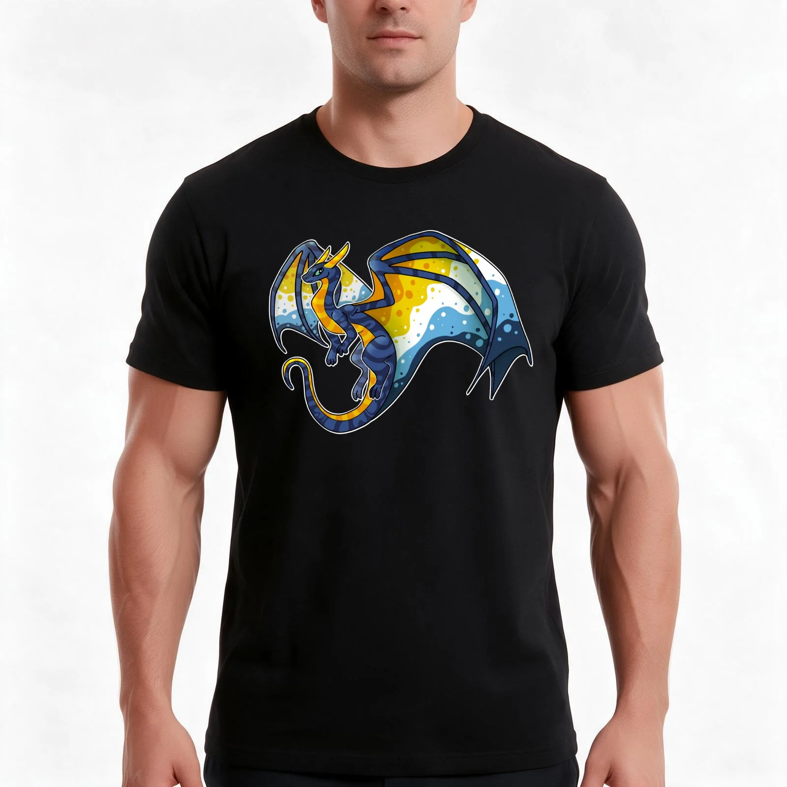 AroAce Dragon Friend T-Shirt, Summer Casual Cotton Tee, Oversized Streetwear Tops, Vintage Graphic Print, Loose Fit Short Sleeve