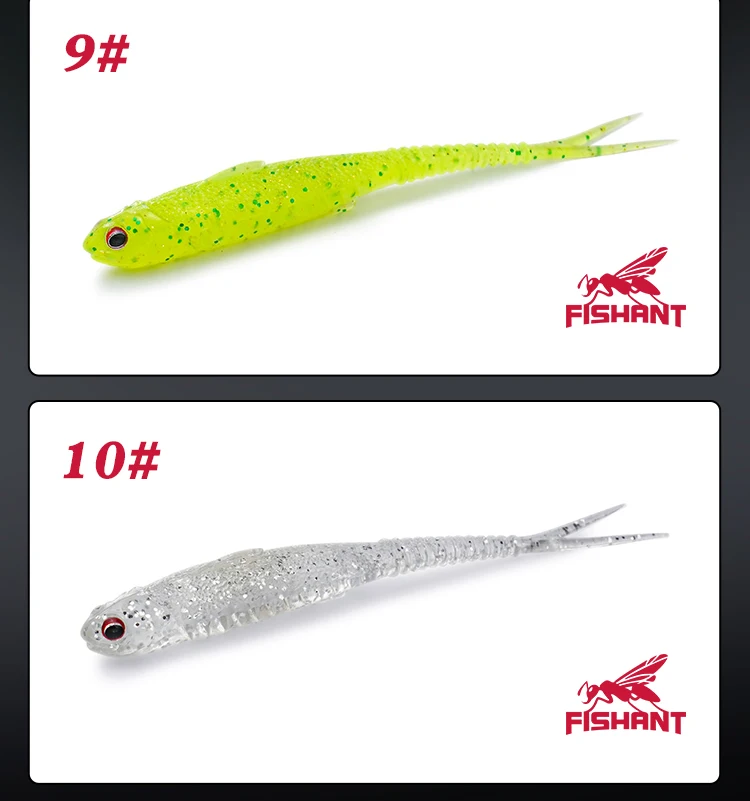 FISHANT Fork Tail Hollow Floating Soft Bait 2,5" 3,1" Realistischer Silikon-Köder mit Nachtleuchtfunktion zum Angeln von Barschen und Hechten mit Jigging-Ködern. – Detail 16