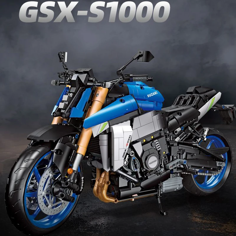 IN STOCK New 1:5 Technical Motorcycle GXS S1000 Building Blocks City Sports Car Bricks Model Toys for Children Birthday Gift Set